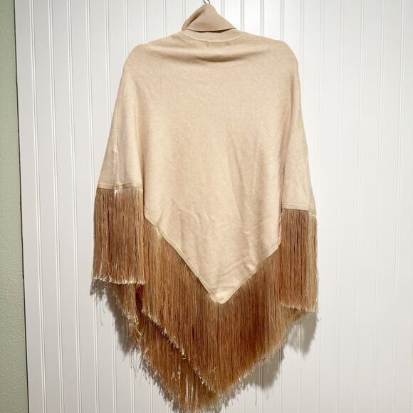 Free People x Understated Leather River Walk Poncho Fringed Western Size Small - Picture 6 of 6